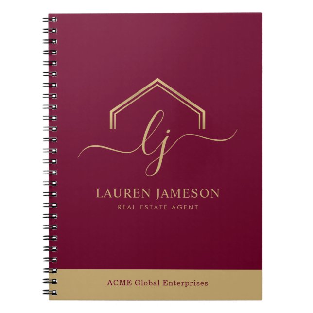 Modern Real Estate Promotional Realtor Logo Notebook (Front)