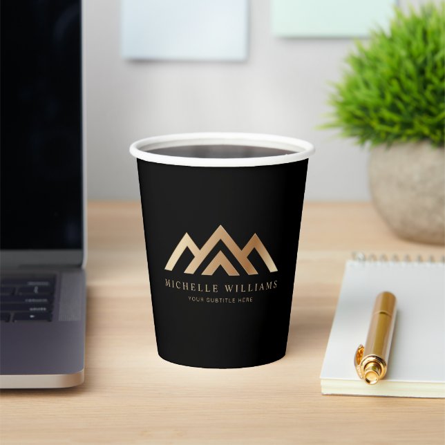 Modern Real Estate Promotional Realtor Logo Paper Cups (Insitu)