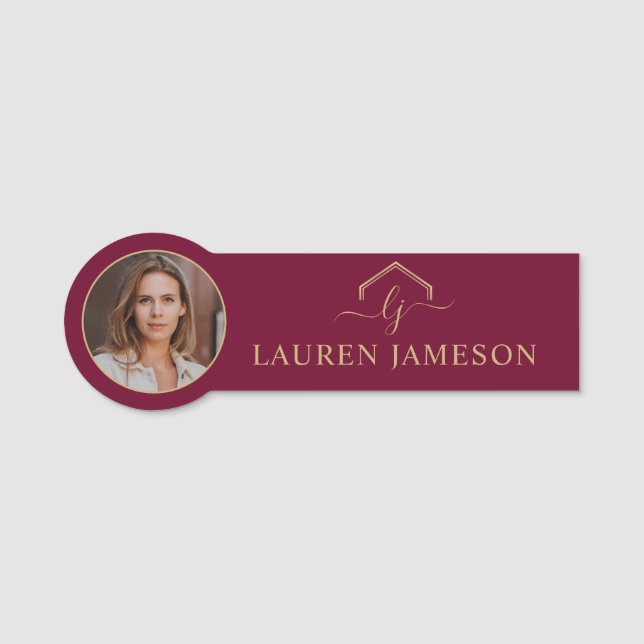Modern Real Estate Promotional Realtor Name Tag (Front)