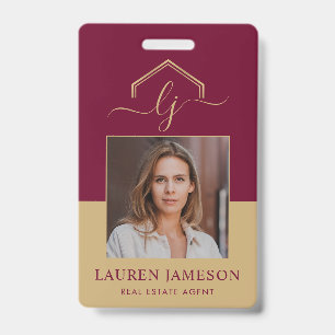 Modern Real Estate Promotional Realtor Name Tag ID Badge