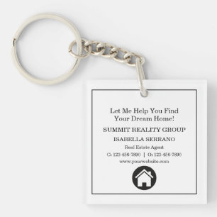 Modern Real Estate QR Code Marketing Key Ring