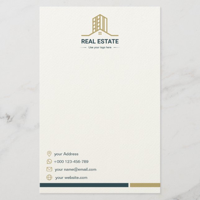 Modern Real Estate Stationery Paper (Front)