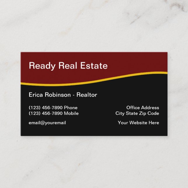 Modern Real Estate Template Business Card (Front)