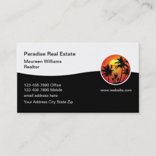 Modern Real Estate Tropical Business Cards