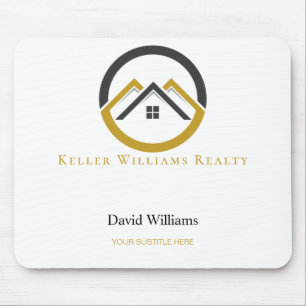 Modern Real Estate white and gold custom logo Mouse Pad