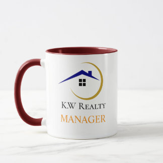 Modern Real Estate white and gold custom logo  Mug