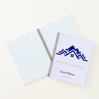 Modern Real Estate white and gold custom logo  Notebook