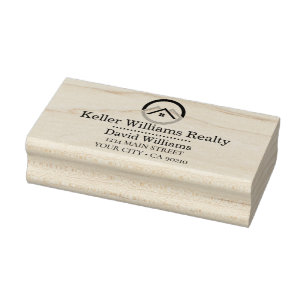 Modern Real Estate white and gold custom logo Rubber Stamp