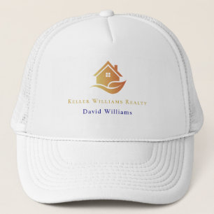 Modern Real Estate white and gold custom logo Trucker Hat