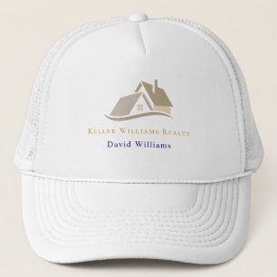 Modern Real Estate white and gold custom logo Trucker Hat