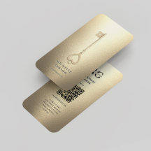 Modern Realtor Black Gold Key Elegant Monogram