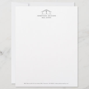 Modern Realtor Home Logo Custom Letterhead