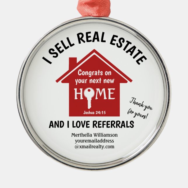  Modern Realtor I SELL REAL ESTATE Metal Ornament (Front)