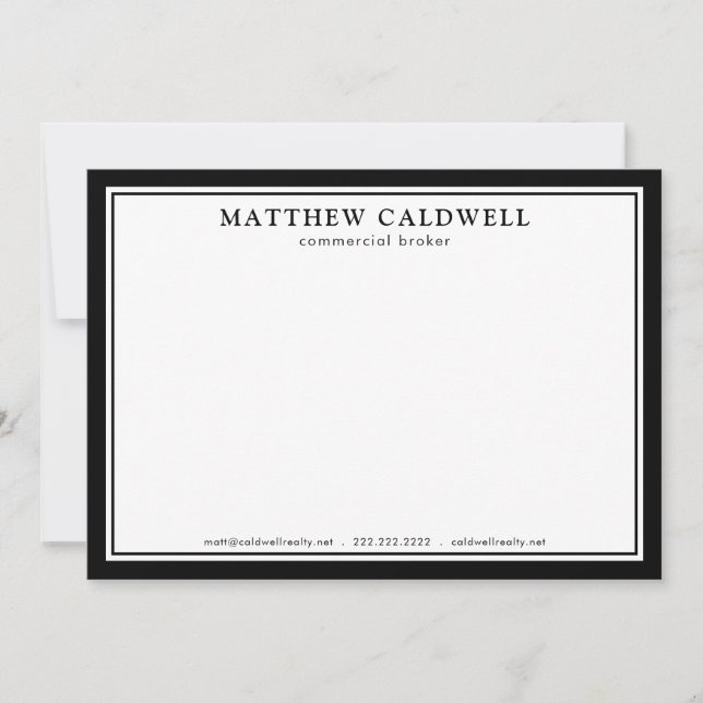 Modern Realtor Personalised Stationery Simple Card (Front)
