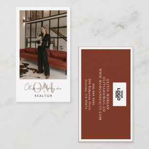 Modern Realtor Photo Terracotta Business Card