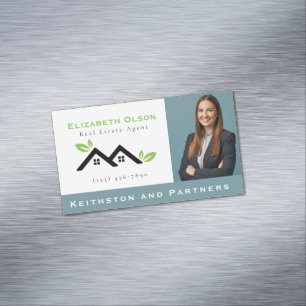 Modern Realtor Promotional Real Estate agents Magnetic Business Card