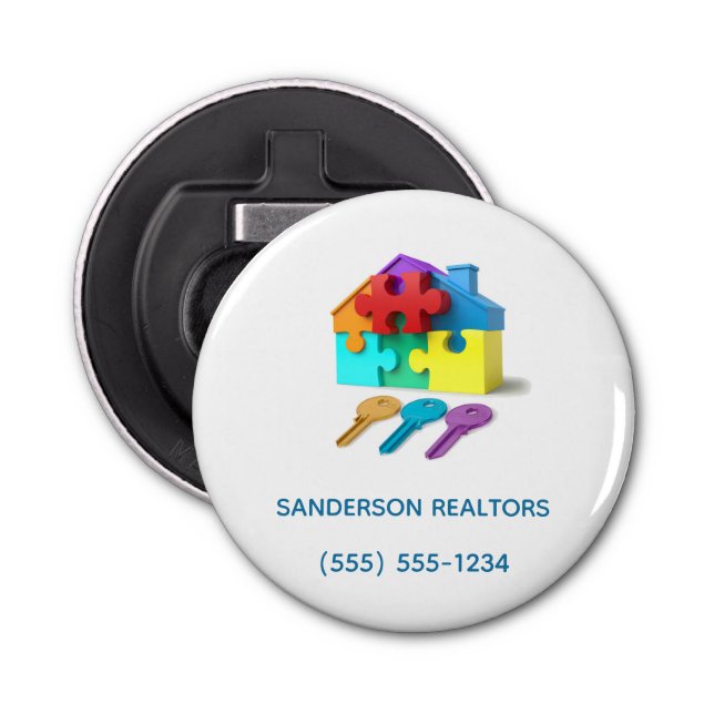 Modern Realtor Real Estate Business Promotional Bottle Opener (Front)