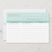 MODERN RECIPE CARD cute organiser minimal mint