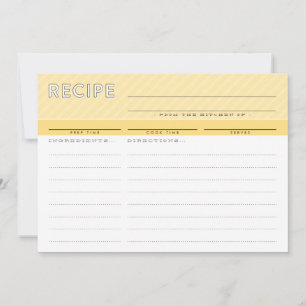 MODERN RECIPE CARD cute organiser minimal yellow