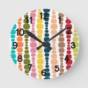 Modern Rectangles  Round Clock