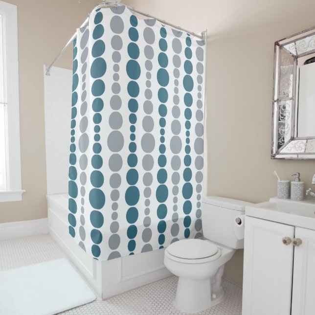 Modern Rectangles  Shower Curtain (In Situ)