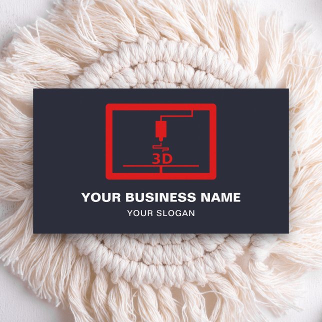 Modern Red 3D Printer Business Card (Creator Uploaded)