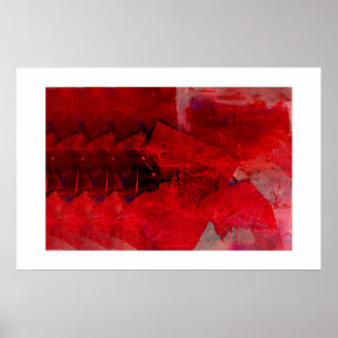 Modern Red Abstract Painting Art Poster