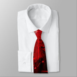Modern Red Abstract Painting Art  Tie