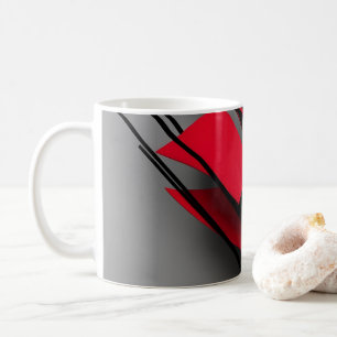 Modern Red and Black Abstract Coffee Mug