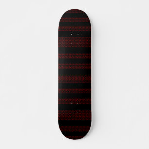 Modern Red and Black Striped pattern Skateboard