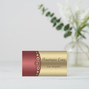 Modern Red and Gold Business Card