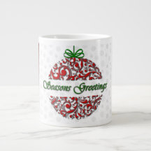 Modern Red and Green Baroque Holiday Mug