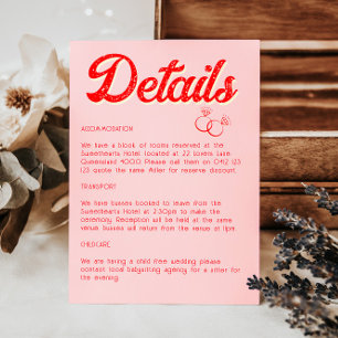 Modern Red and Pink Bold Details  Enclosure Card