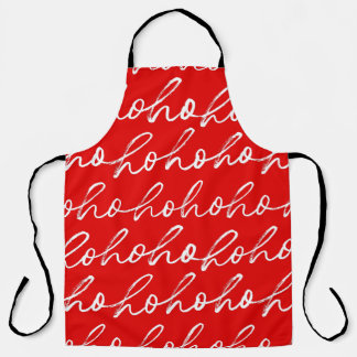Modern Red and White Christmas Pattern Apron