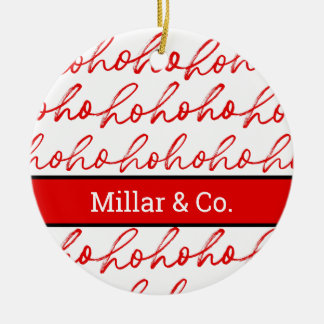 Modern Red and White Christmas Pattern Ceramic Ornament