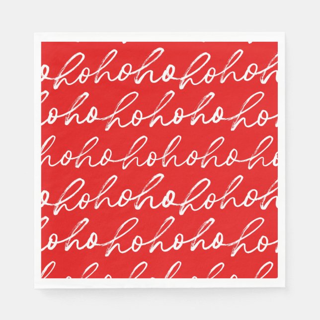 Modern Red and White Christmas Pattern  Napkin (Front)