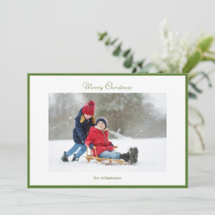 Modern Red and White Family Photo Christmas Holiday Card