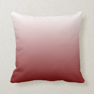 Modern Red and White Ombre Throw Pillow