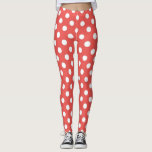 Modern red and white polka dots spots pattern leggings<br><div class="desc">Legging with modern red and white polka dots,  spots,  pattern.
Modern,  trendy legging.
Polka dots is the new trend again.</div>