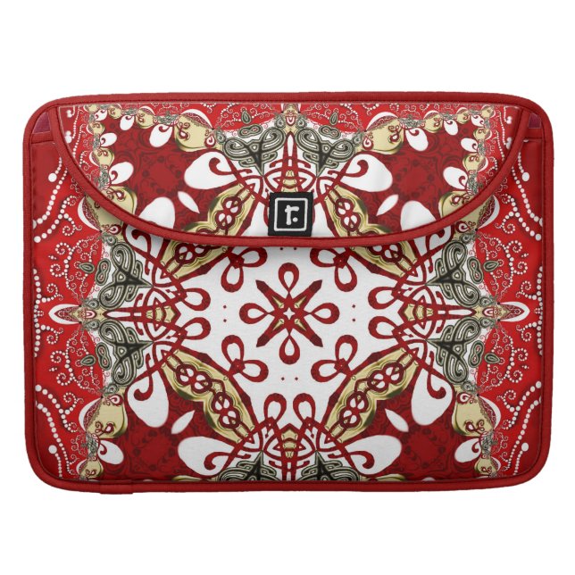 Modern Red Batik Art Rickshaw Flap Sleeve (Front Closed)