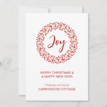 Modern Red Berries Wreath. Business Logo