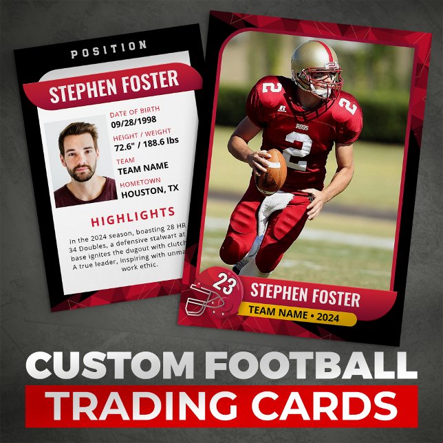Modern Red & Black Football Trading Card (Creator Uploaded)