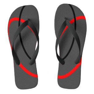 Modern Red Black Geometric Pattern Thongs