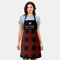 Modern red black plaid professional bakery
