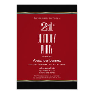 red and black 21st birthday invitations zazzle au