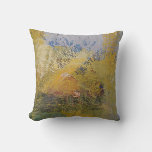 Modern Red Blue Soft Pastel Colour Abstract Cushion