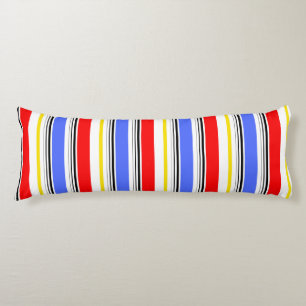 Modern Red Blue White Stripes Body Cushion