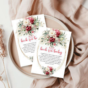 Modern Red Blush Greenery Book Request Card
