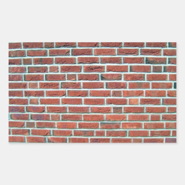Modern Red Brick Wall And White Line Texture Rectangular Sticker (Front)