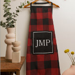 Modern Red Buffalo Plaid | Personal Initial  Apron<br><div class="desc">Elevate your style with our Modern Red Buffalo Plaid Personal Initial product,  exclusively available on Zazzle! Whether you're looking to add a touch of rustic charm to your wardrobe or searching for the perfect personalised gift,  this product is designed just for you.</div>